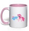 Чашка з кольоровою ручкою My little pony pink Ніжно рожевий фото
