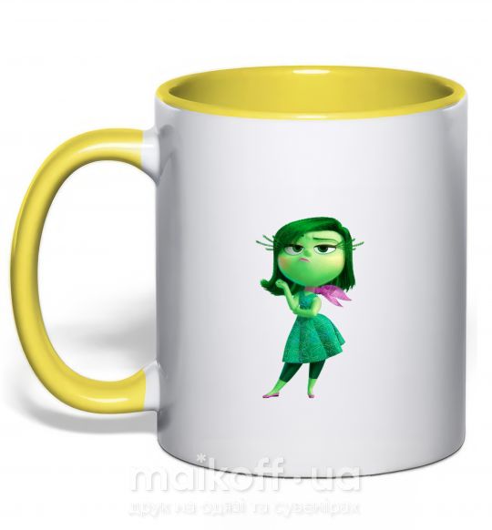 Чашка з кольоровою ручкою green fairy Сонячно жовтий фото