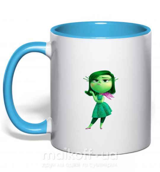 Чашка з кольоровою ручкою green fairy Блакитний фото
