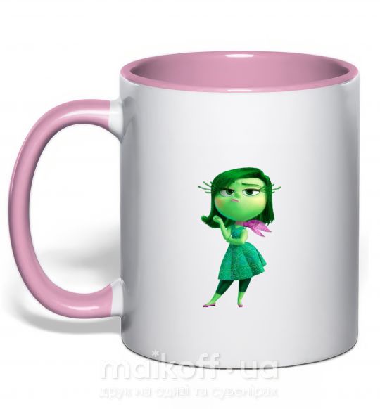Чашка з кольоровою ручкою green fairy Ніжно рожевий фото