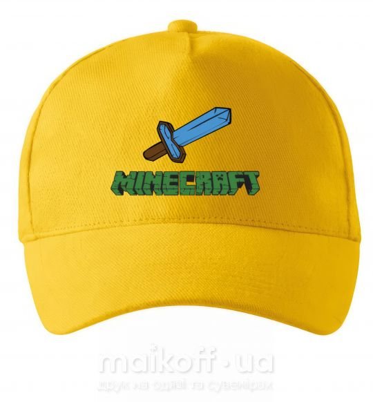 Кепка Minecraft with sword Солнечно желтый фото