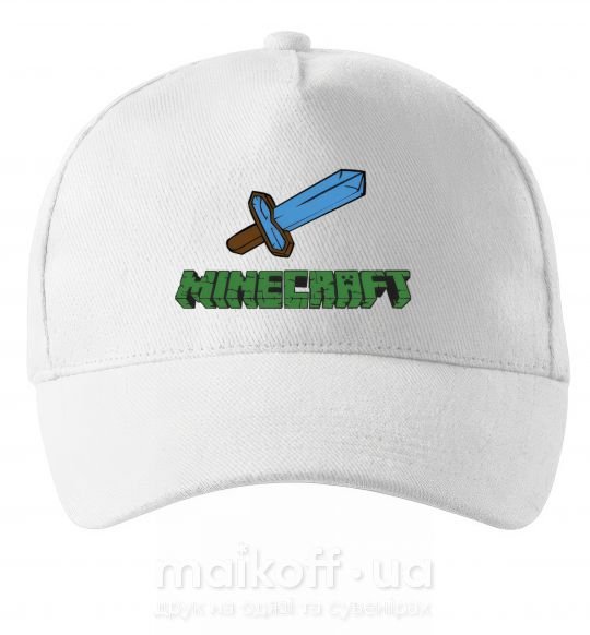 Кепка Minecraft with sword Білий фото