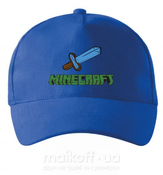 Кепка Minecraft with sword Ярко-синий фото