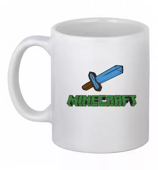 Чашка керамическая Minecraft with sword Белый фото