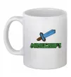 Чашка керамическая Minecraft with sword Белый фото