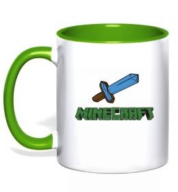 Чашка з кольоровою ручкою Minecraft with sword