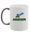 Чашка з кольоровою ручкою Minecraft with sword Срібло фото