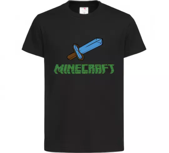 Дитяча футболка Minecraft with sword Чорний фото
