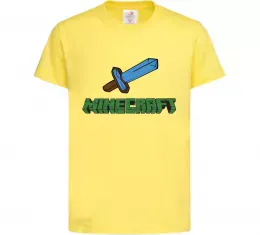 Дитяча футболка Minecraft with sword Лимонний фото