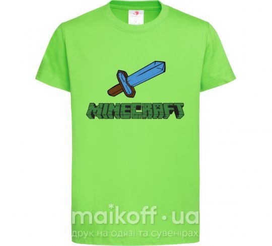 Детская футболка Minecraft with sword Лаймовый фото