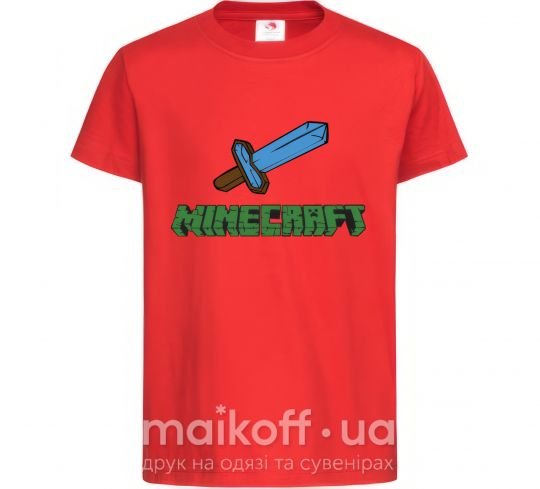 Детская футболка Minecraft with sword Красный фото