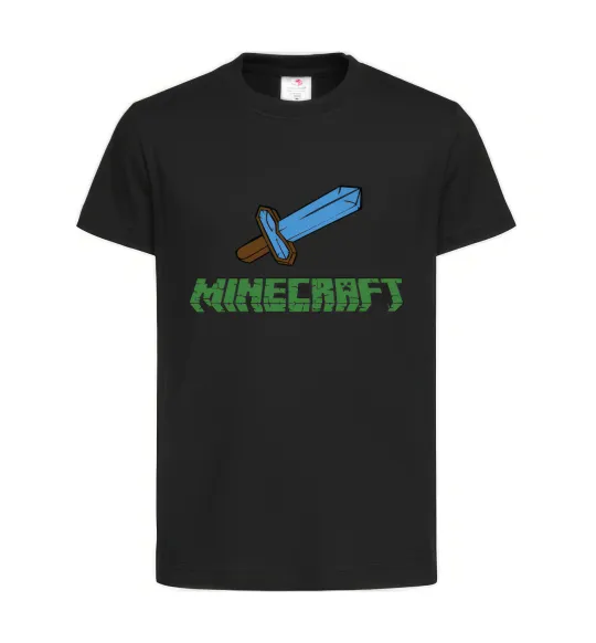 Дитяча футболка Minecraft with sword Чорний фото