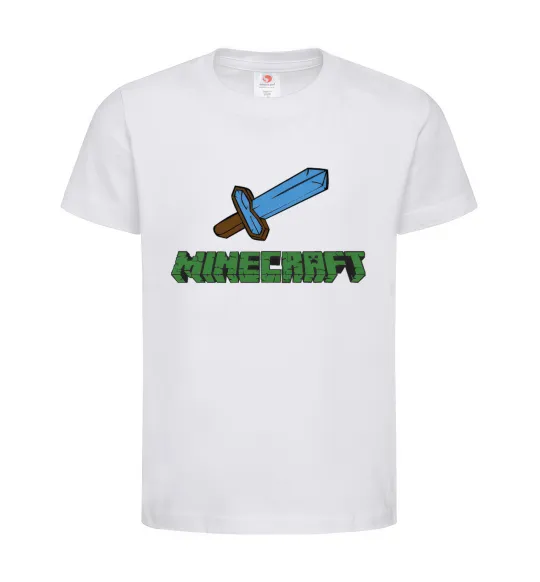 Дитяча футболка Minecraft with sword Білий фото