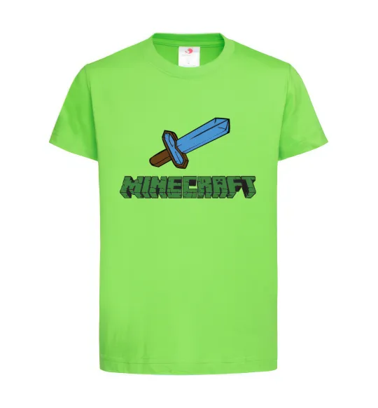 Дитяча футболка Minecraft with sword Лаймовий фото