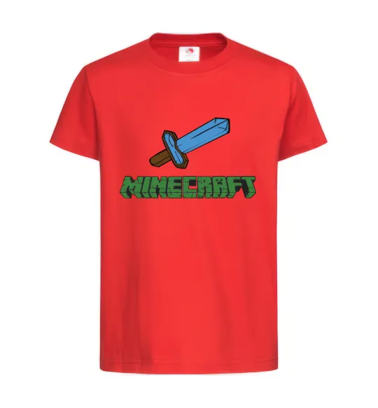 Дитяча футболка Minecraft with sword Червоний фото