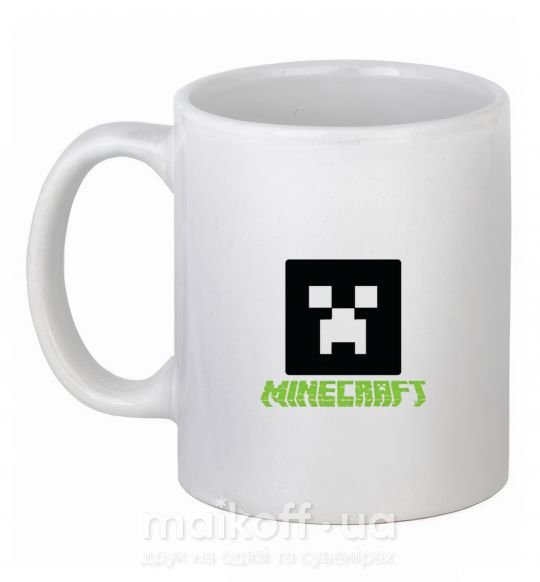 Чашка керамічна Minecraft green Білий фото