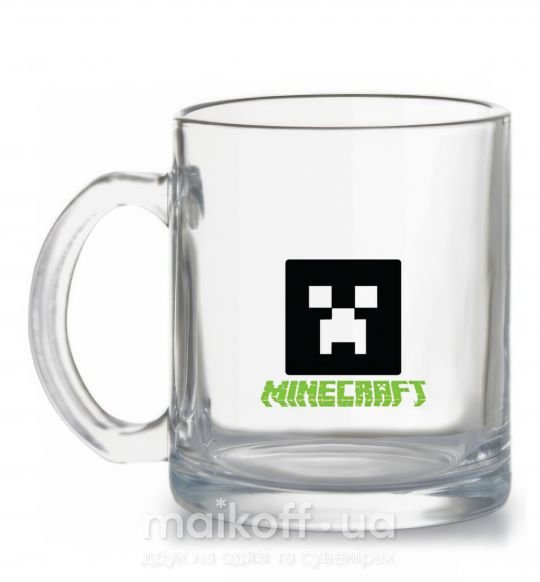 Чашка скляна Minecraft green Прозорий фото