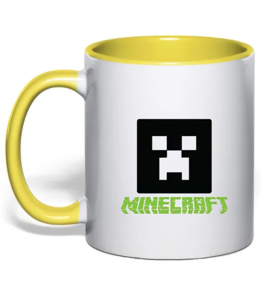 Чашка з кольоровою ручкою Minecraft green Лимонний фото