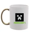 Чашка з кольоровою ручкою Minecraft green Золото фото
