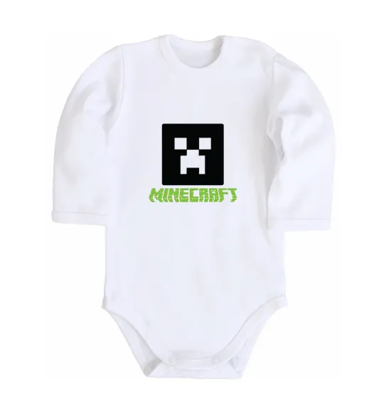 Дитячий бодік Minecraft green Білий фото