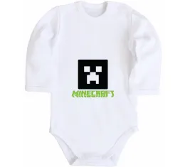 Дитячий бодік Minecraft green Білий фото