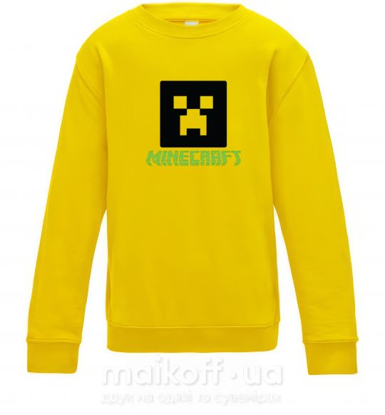 Дитячий світшот Minecraft green Сонячно жовтий фото