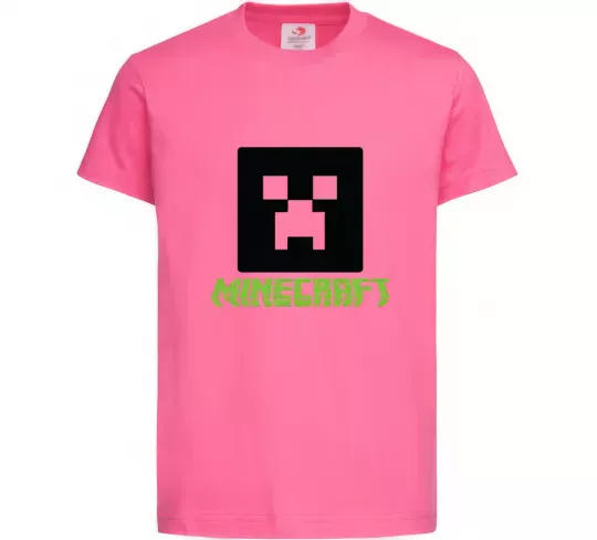 Дитяча футболка Minecraft green Яскраво-рожевий фото
