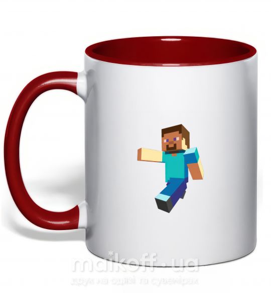 Чашка с цветной ручкой Minecraft Lego Красный фото