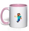 Чашка с цветной ручкой Minecraft Lego Нежно розовый фото