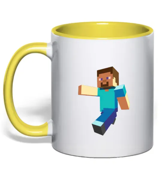 Чашка с цветной ручкой Minecraft Lego Солнечно желтый фото