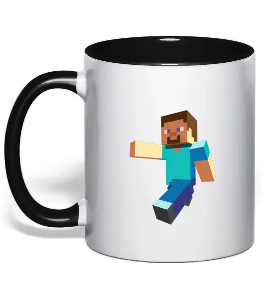 Чашка с цветной ручкой Minecraft Lego Черный фото