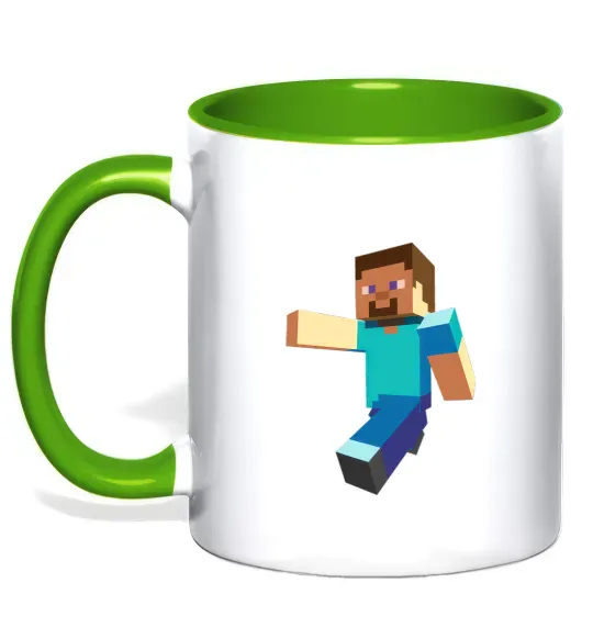 Чашка с цветной ручкой Minecraft Lego Зеленый фото