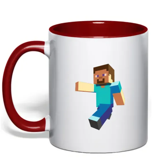 Чашка с цветной ручкой Minecraft Lego Красный фото