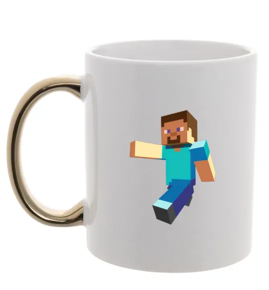 Чашка с цветной ручкой Minecraft Lego Золото фото