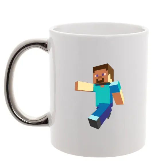 Чашка с цветной ручкой Minecraft Lego Серебро фото