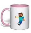 Чашка с цветной ручкой Minecraft Lego Нежно розовый фото