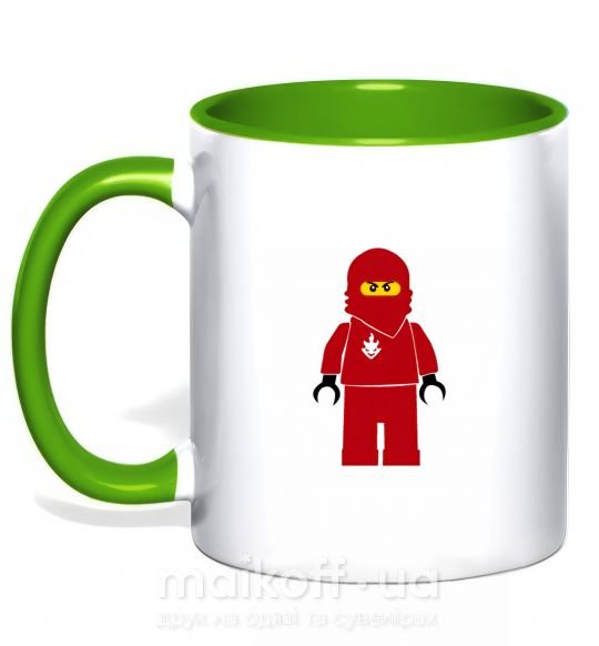 Чашка з кольоровою ручкою Lego Red Зелений фото