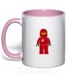 Чашка з кольоровою ручкою Lego Red Ніжно рожевий фото