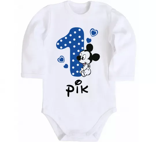 Детский боди Один рік Белый фото