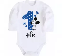 Детский боди Один рік Белый фото