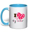 Чашка з кольоровою ручкою i love my big sister Блакитний Чашка з кольоровою ручкою i love my big sister Блакитний фото