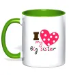 Чашка з кольоровою ручкою i love my big sister Зелений Чашка з кольоровою ручкою i love my big sister Зелений фото