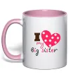 Чашка з кольоровою ручкою i love my big sister Ніжно рожевий Чашка з кольоровою ручкою i love my big sister Ніжно рожевий фото