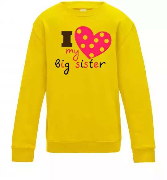 Детский Свитшот i love my big sister Солнечно желтый фото