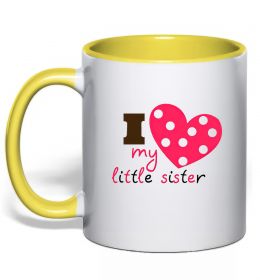 Чашка с цветной ручкой I love my little sister Чашка с цветной ручкой I love my little sister