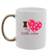 Чашка з кольоровою ручкою I love my little sister Золото Чашка з кольоровою ручкою I love my little sister Золото фото