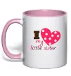 Чашка з кольоровою ручкою I love my little sister Ніжно рожевий Чашка з кольоровою ручкою I love my little sister Ніжно рожевий фото