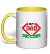 Чашка с цветной ручкой my dad is my hero Солнечно желтый фото