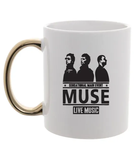 Чашка з кольоровою ручкою Muse group Золото фото