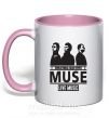 Чашка з кольоровою ручкою Muse group Ніжно рожевий фото